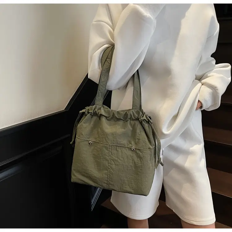 Light Blue Drawstring Shoulder Bag for Women — feature 24