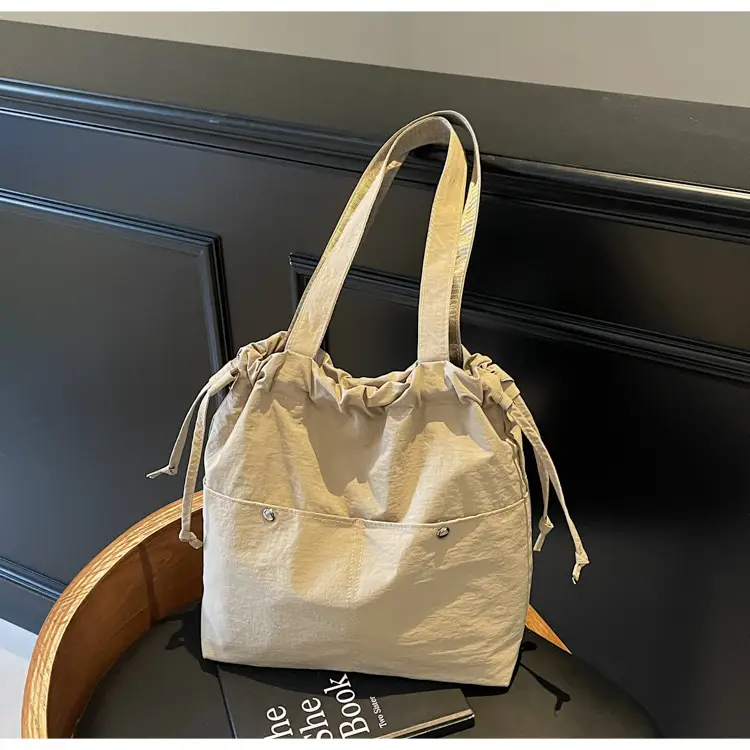 Light Blue Drawstring Shoulder Bag for Women — feature 27