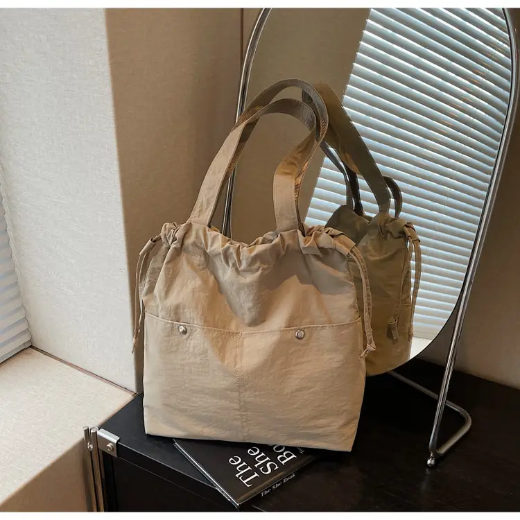 Light Blue Drawstring Shoulder Bag for Women — feature 31