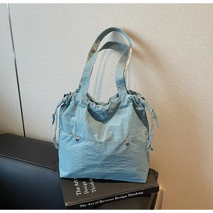 Light Blue Drawstring Shoulder Bag for Women — feature 38