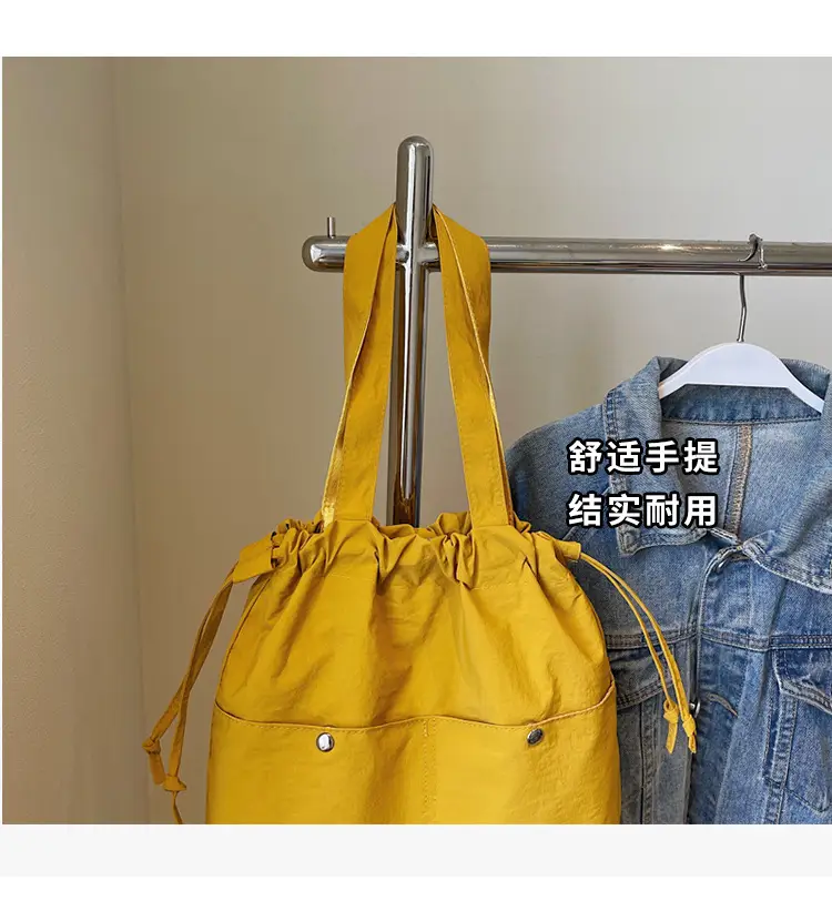 Light Blue Drawstring Shoulder Bag for Women — feature 4