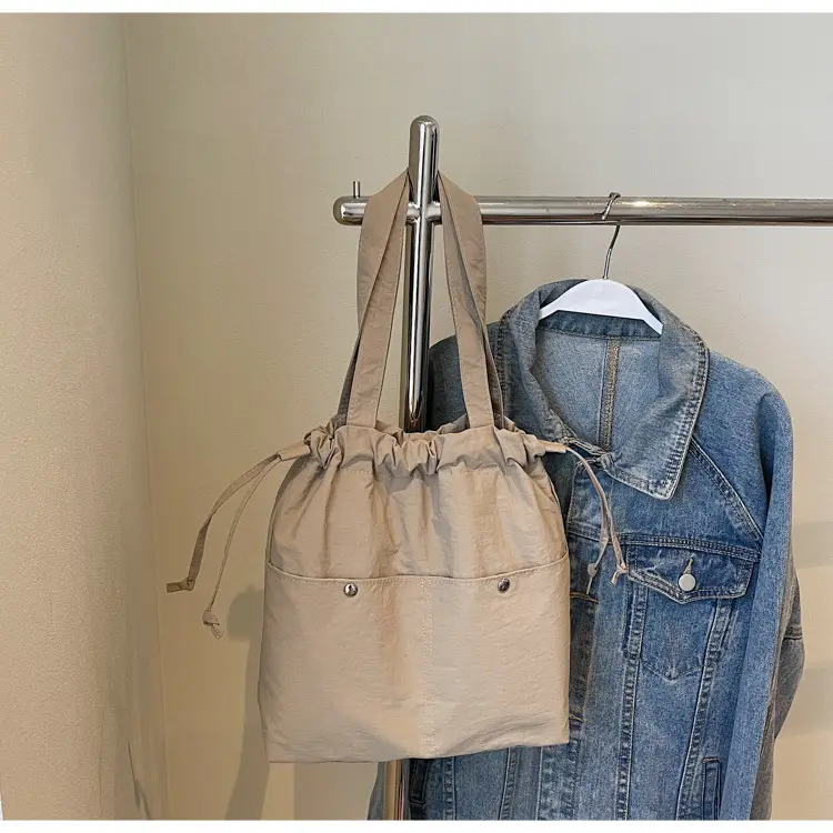 Light Blue Drawstring Shoulder Bag for Women — feature 42
