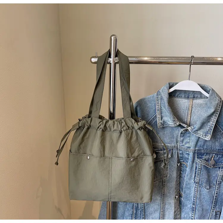 Light Blue Drawstring Shoulder Bag for Women — feature 45
