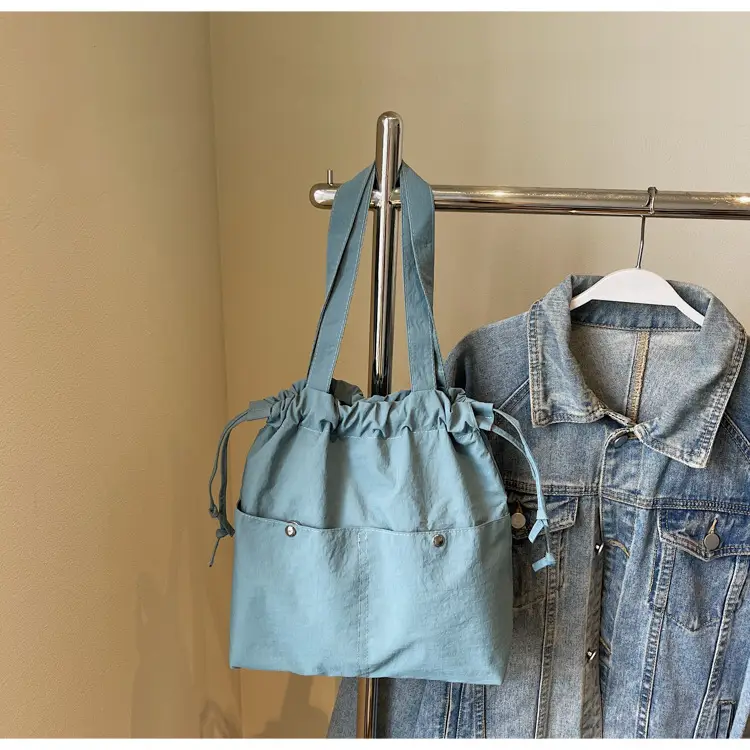 Light Blue Drawstring Shoulder Bag for Women — feature 47