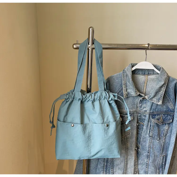 Light Blue Drawstring Shoulder Bag for Women — feature 48