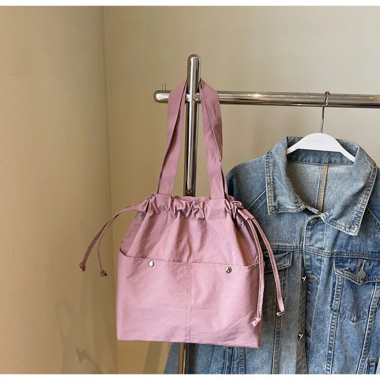 Light Blue Drawstring Shoulder Bag for Women — feature 49