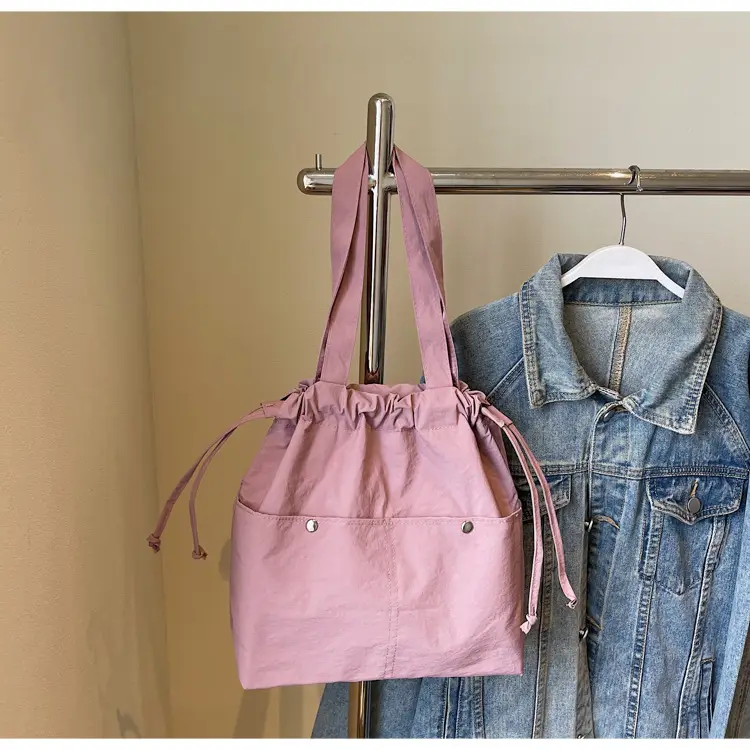 Light Blue Drawstring Shoulder Bag for Women — feature 50