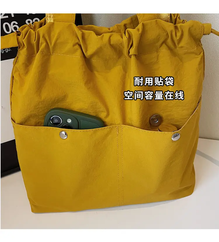 Light Blue Drawstring Shoulder Bag for Women — feature 6