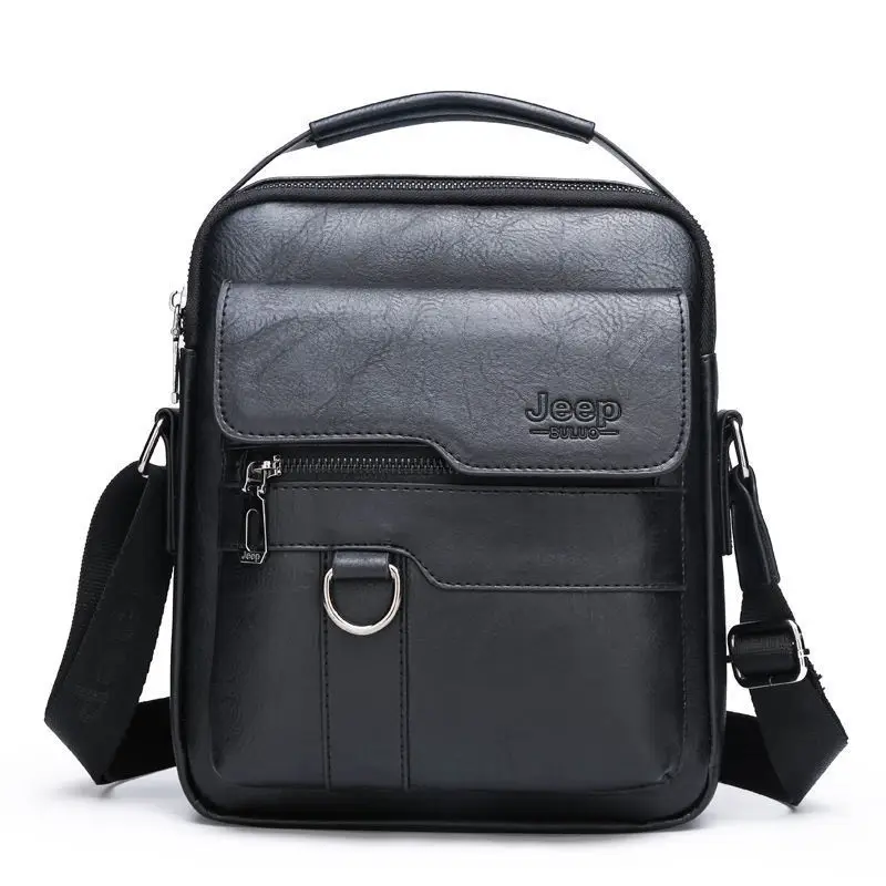 Men's Leather Business Crossbody Bag Brown - Image 5
