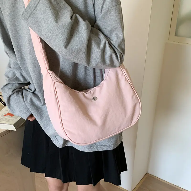 Pink Nylon Shoulder Bag for Women