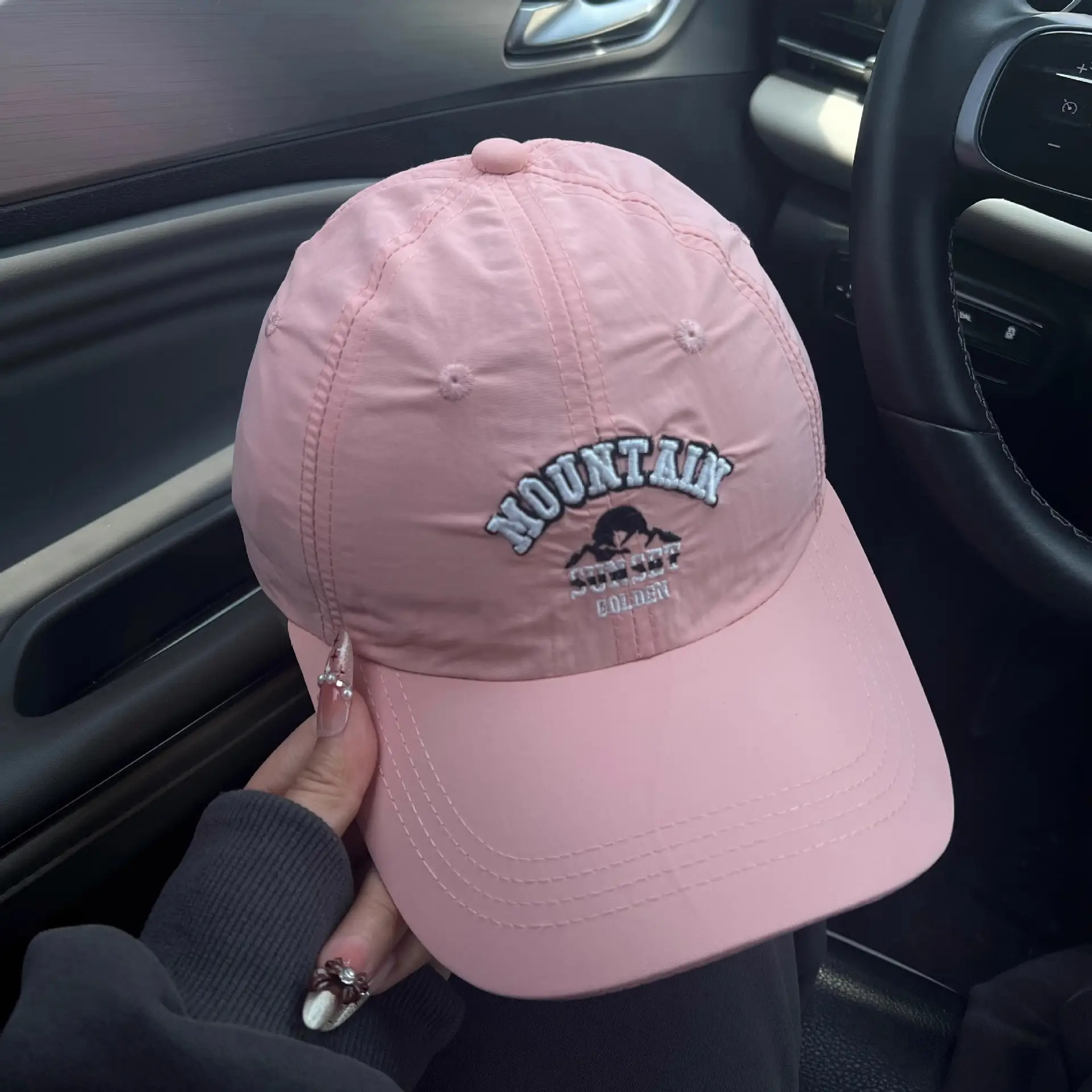 Men Duckbill Cap with Letter Embroidery, Breathable, Large Head - Image 8