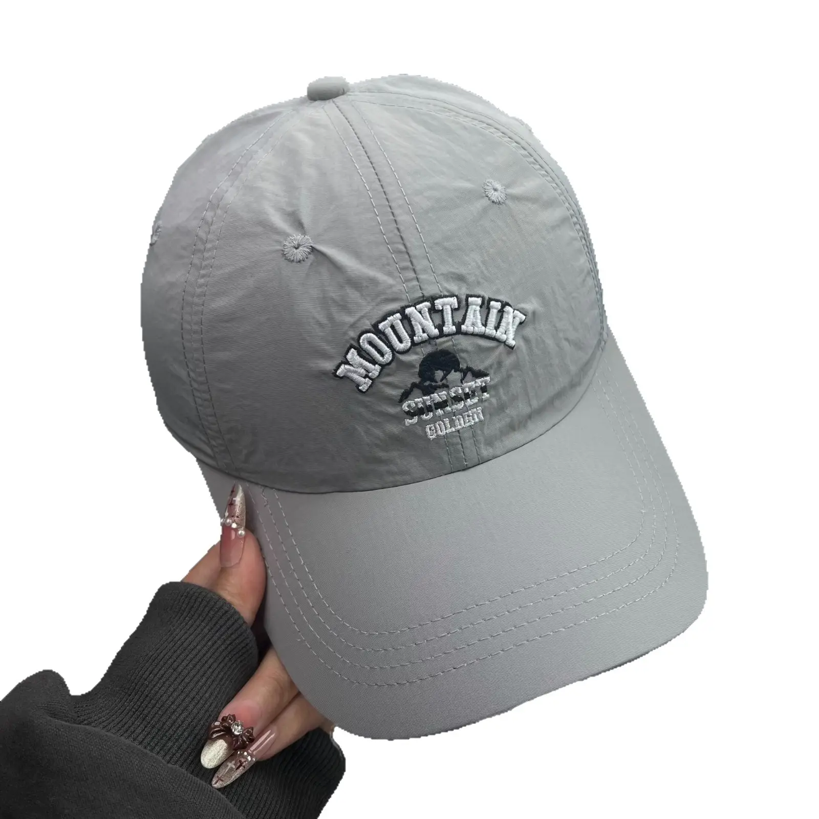 Men Duckbill Cap with Letter Embroidery, Breathable, Large Head - Image 10