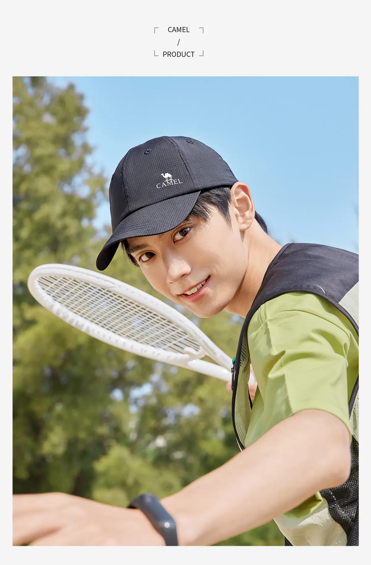 Camel Baseball Cap Black Wide Brim Sports Hiking — feature 25