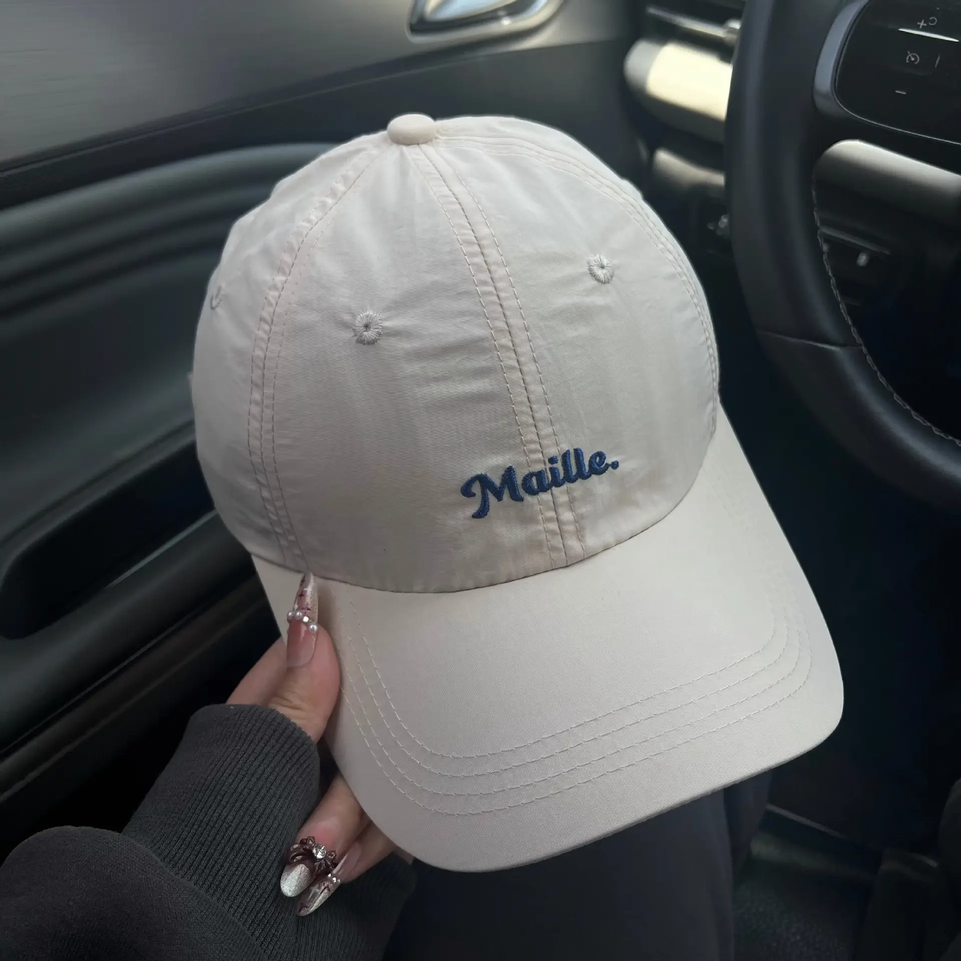 Blue Meille Embroidered Baseball Cap for Women