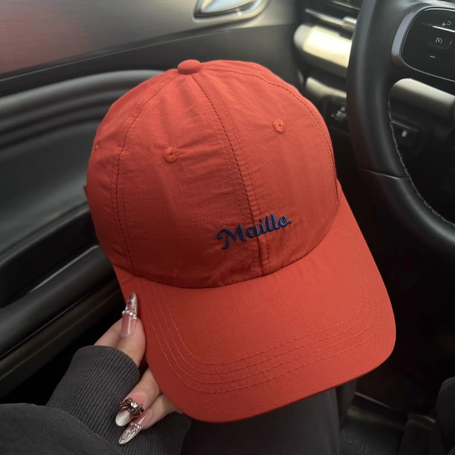 Blue Meille Embroidered Baseball Cap for Women