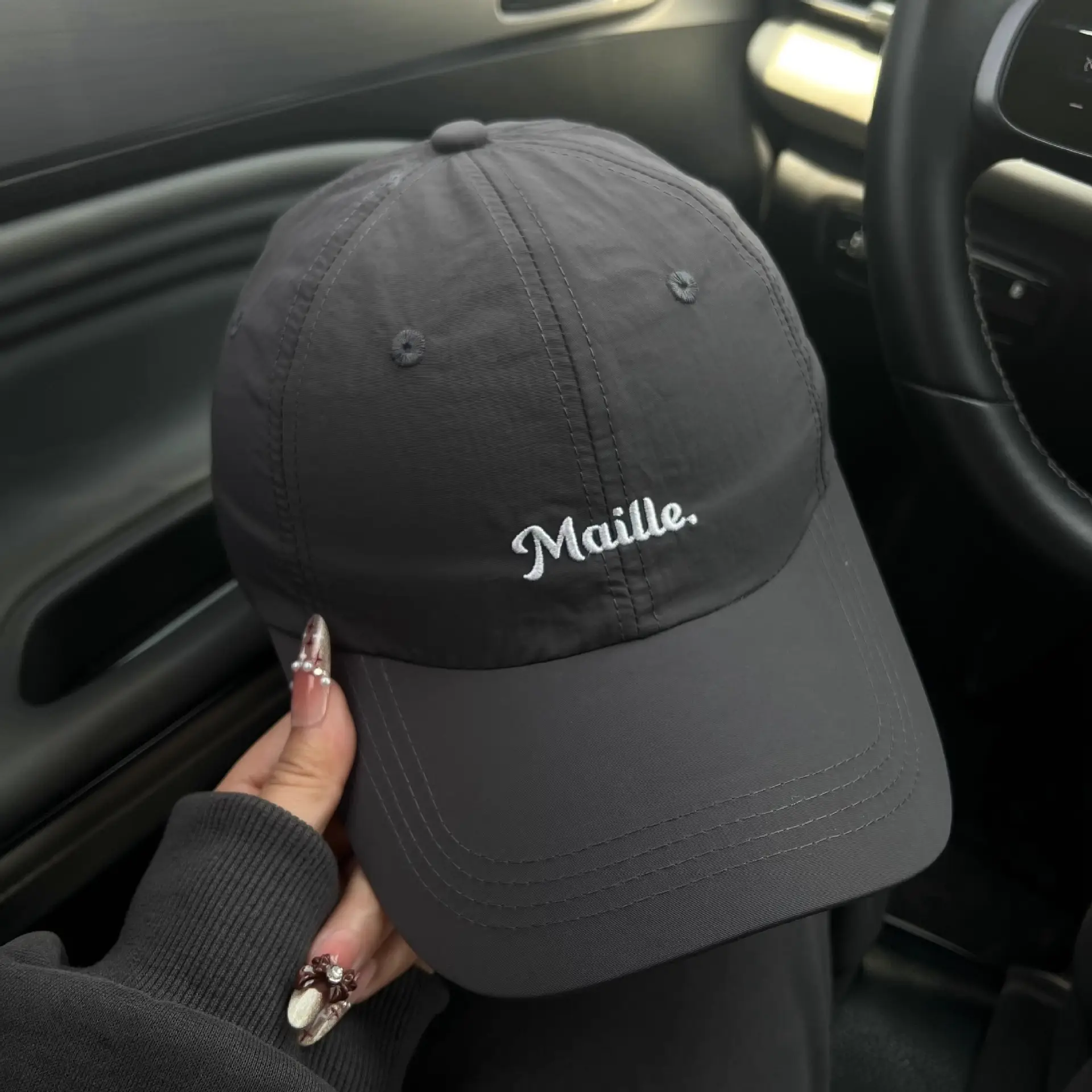 Blue Meille Embroidered Baseball Cap for Women