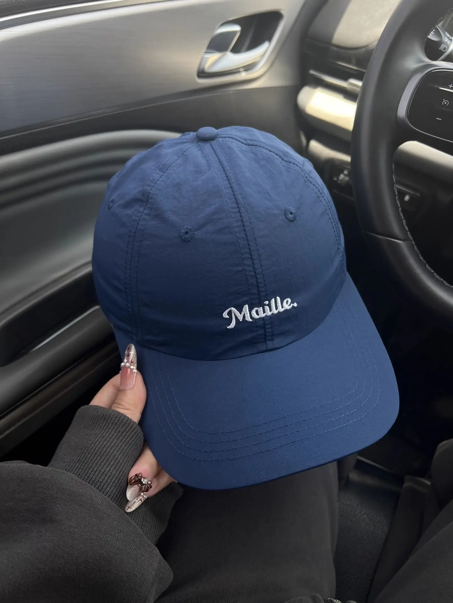 Blue Meille Embroidered Baseball Cap for Women — feature 2