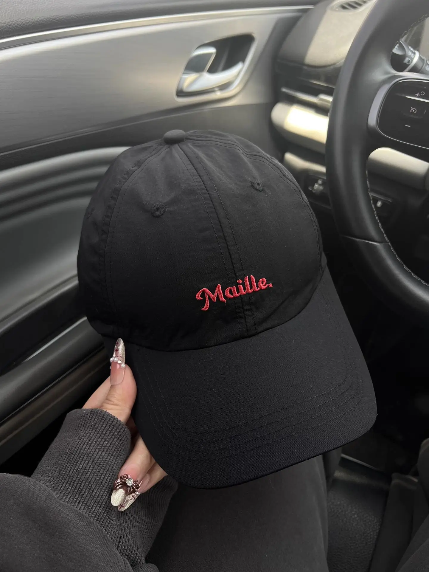 Blue Meille Embroidered Baseball Cap for Women