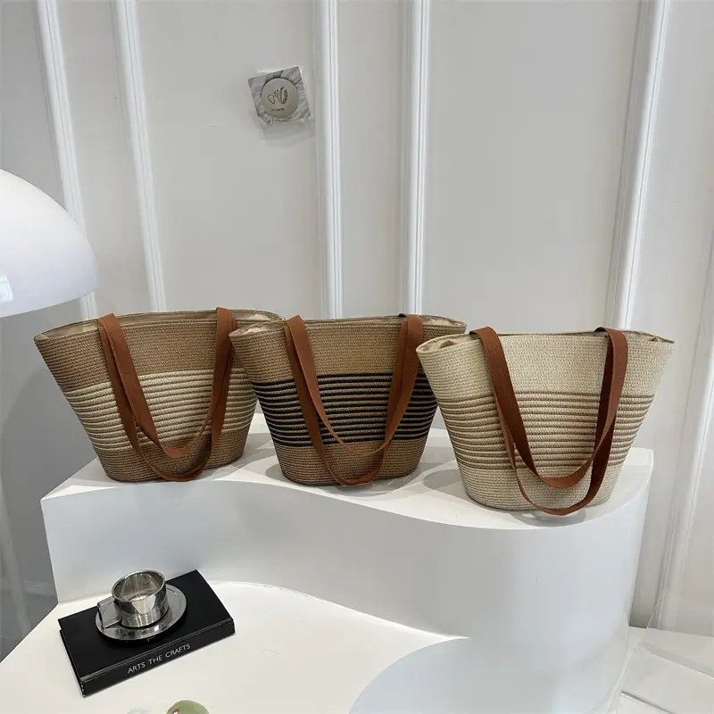 Striped Straw Bag 2025 Summer Large Capacity Pastoral Casual - Image 5