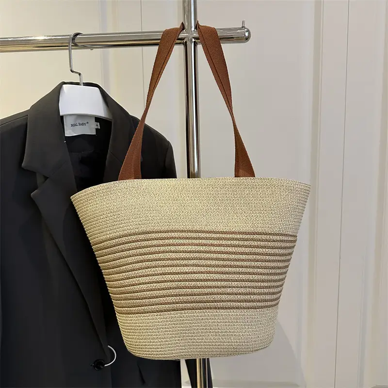Striped Straw Bag 2025 Summer Large Capacity Pastoral Casual - Image 2