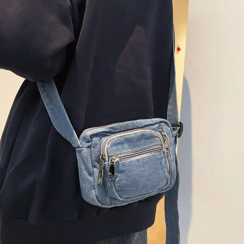 Denim Crossbody Bag for College Students 2025