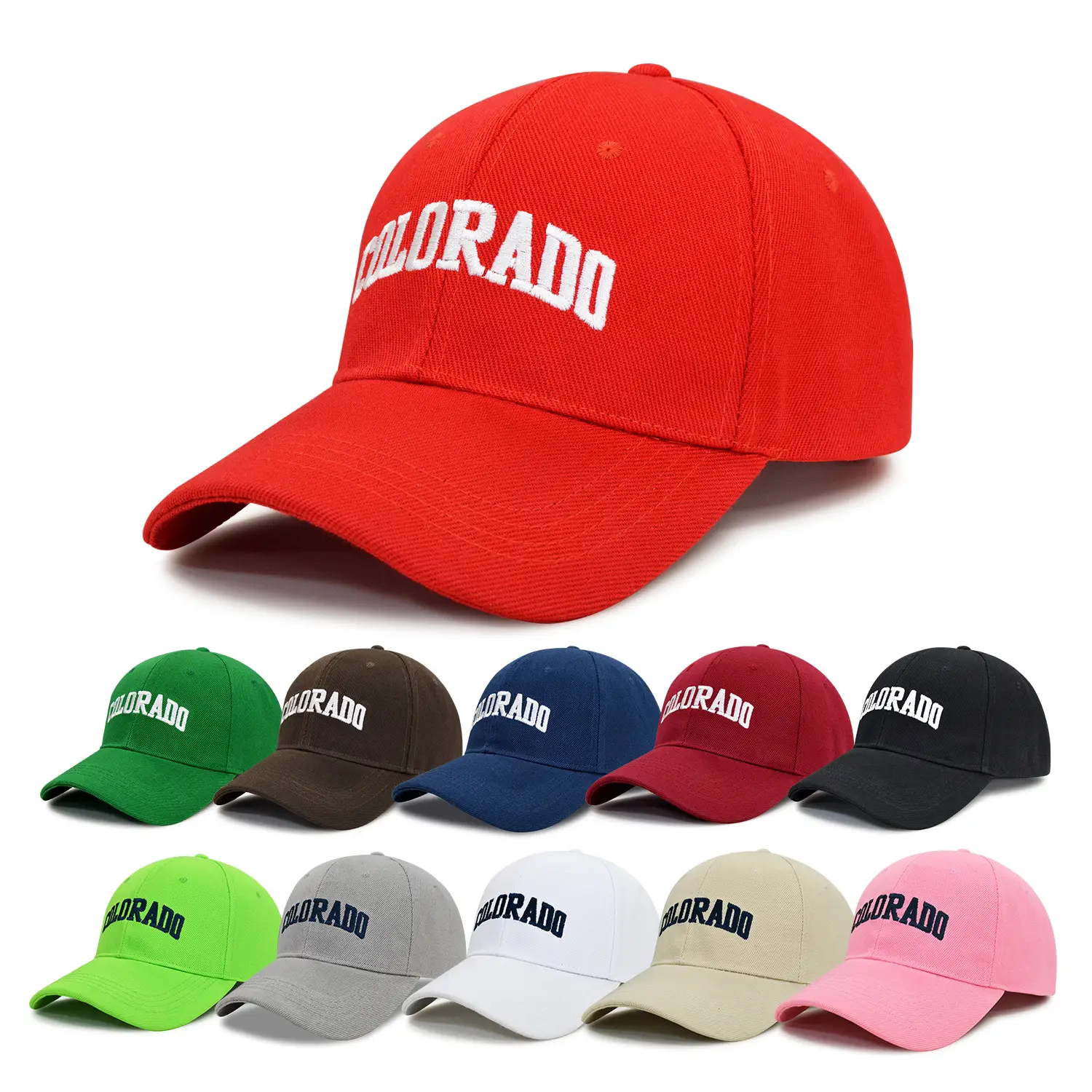 Men's Red Colorado Embroidered Cap — feature 1