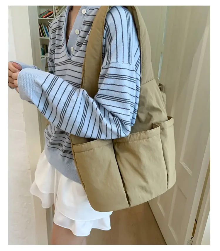 Women's Large Capacity Nylon Tote Bag with 4 Pockets — feature 14