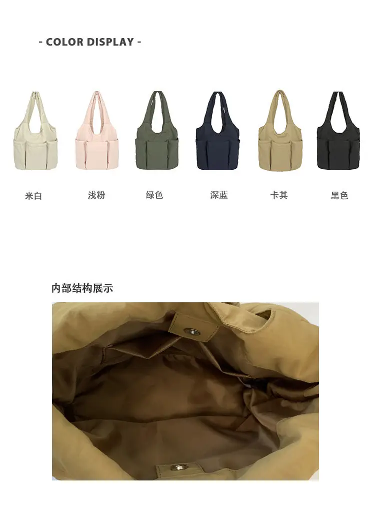 Women's Large Capacity Nylon Tote Bag with 4 Pockets — feature 3