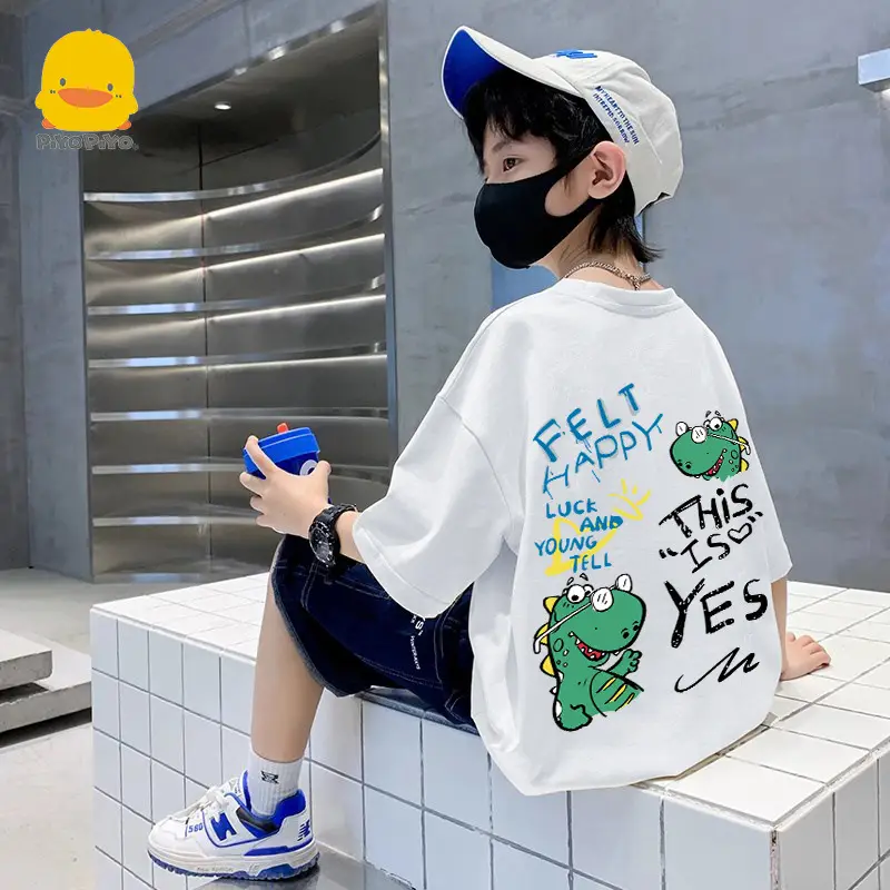 Pure Cotton Duckling Print T-Shirt for Boys Summer Wear - Image 3