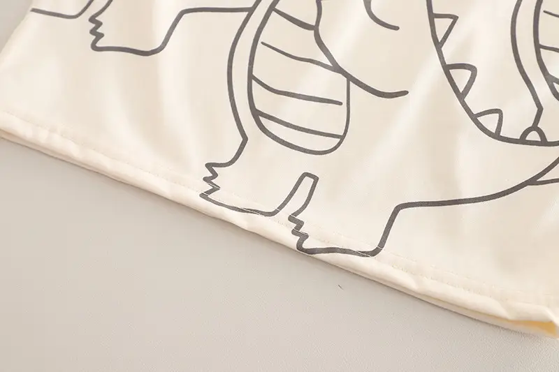 Kids Dinosaur Print Shorts Set Brown Tan Kids — feature 9
