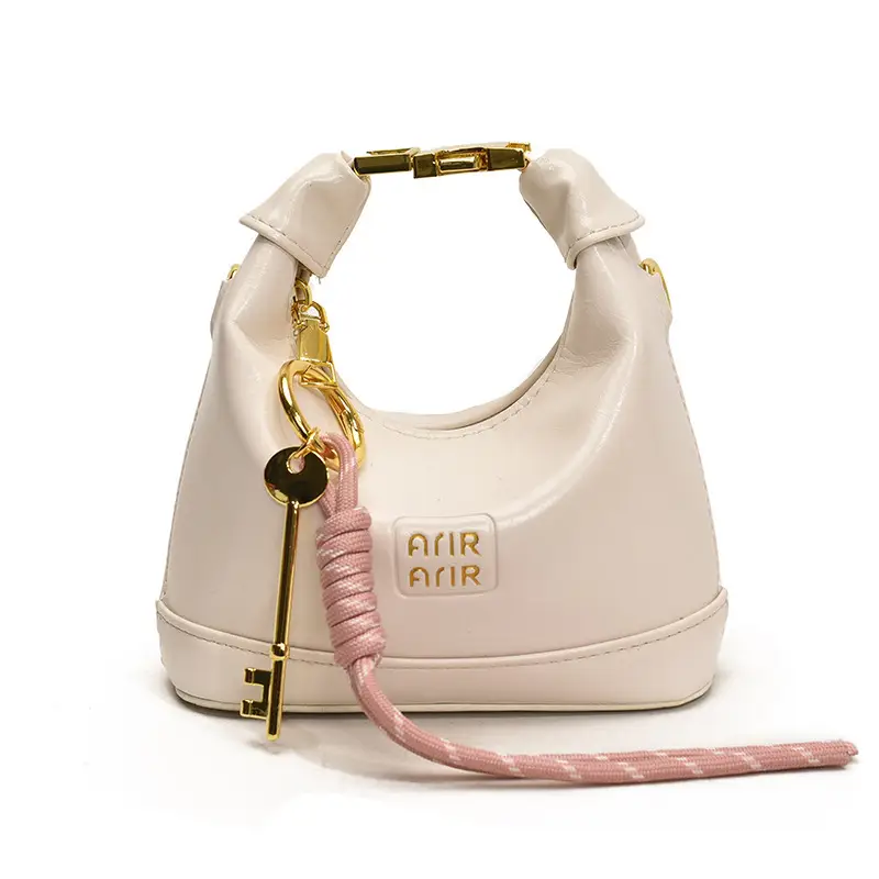Women's Red Satchel Mini Bag with Gold Chain - Image 5