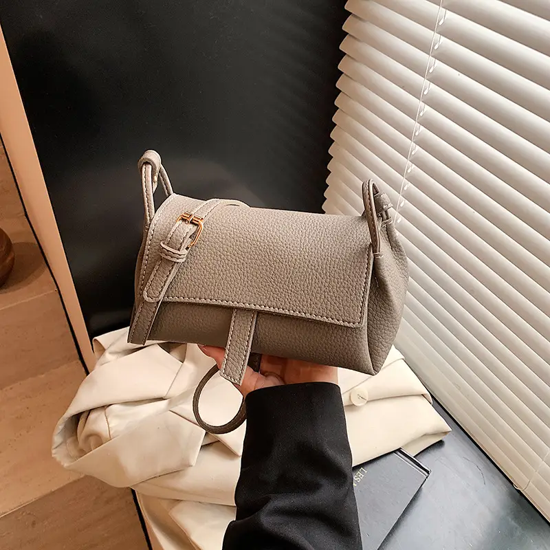 Women's Beige Leather Shoulder Crossbody Bag - Image 10