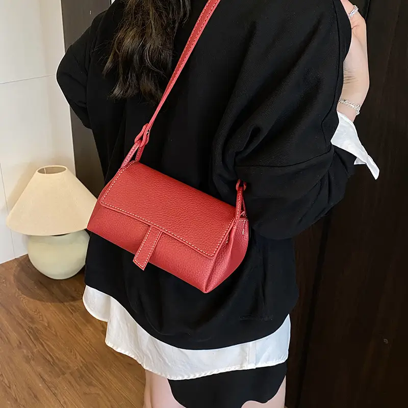 Women's Beige Leather Shoulder Crossbody Bag - Image 12