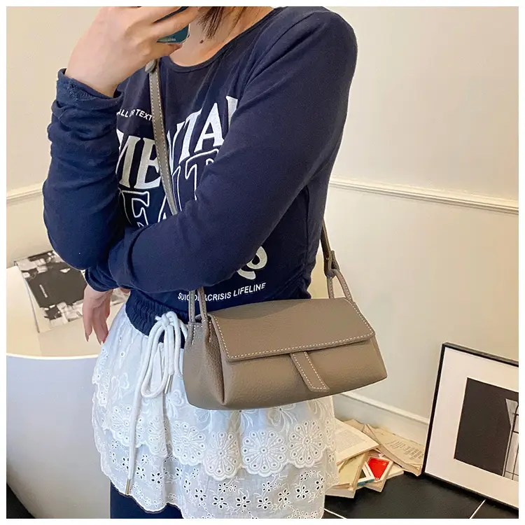 Women's Beige Leather Shoulder Crossbody Bag — feature 37