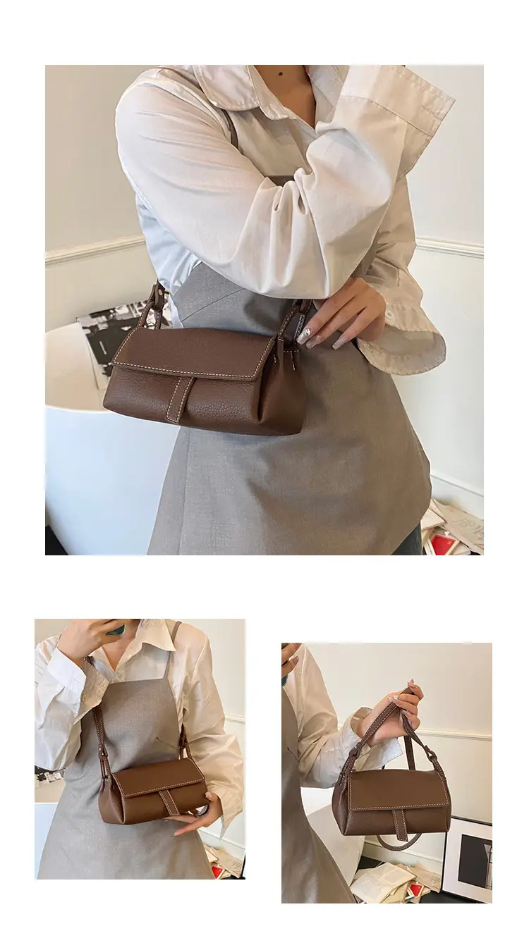 Women's Beige Leather Shoulder Crossbody Bag — feature 6