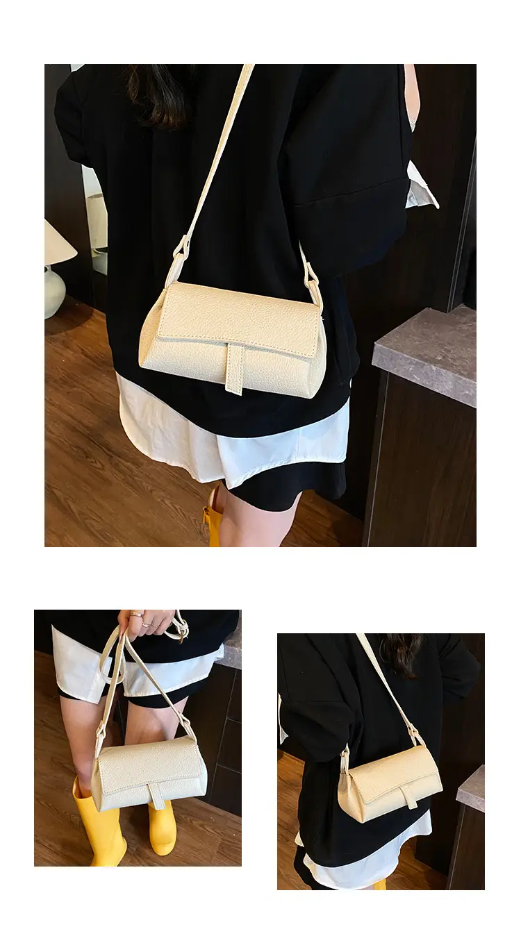 Women's Beige Leather Shoulder Crossbody Bag — feature 9