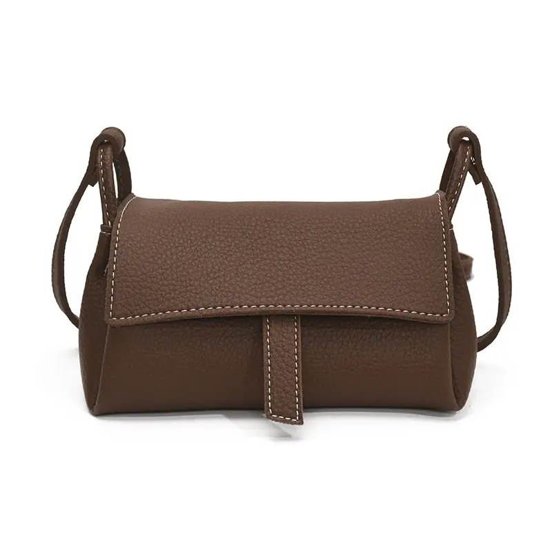 Women's Beige Leather Shoulder Crossbody Bag - Image 5