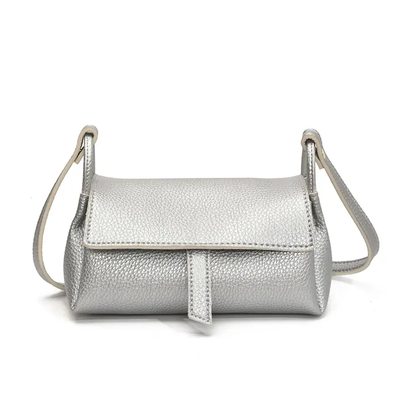 Women's Beige Leather Shoulder Crossbody Bag - Image 9