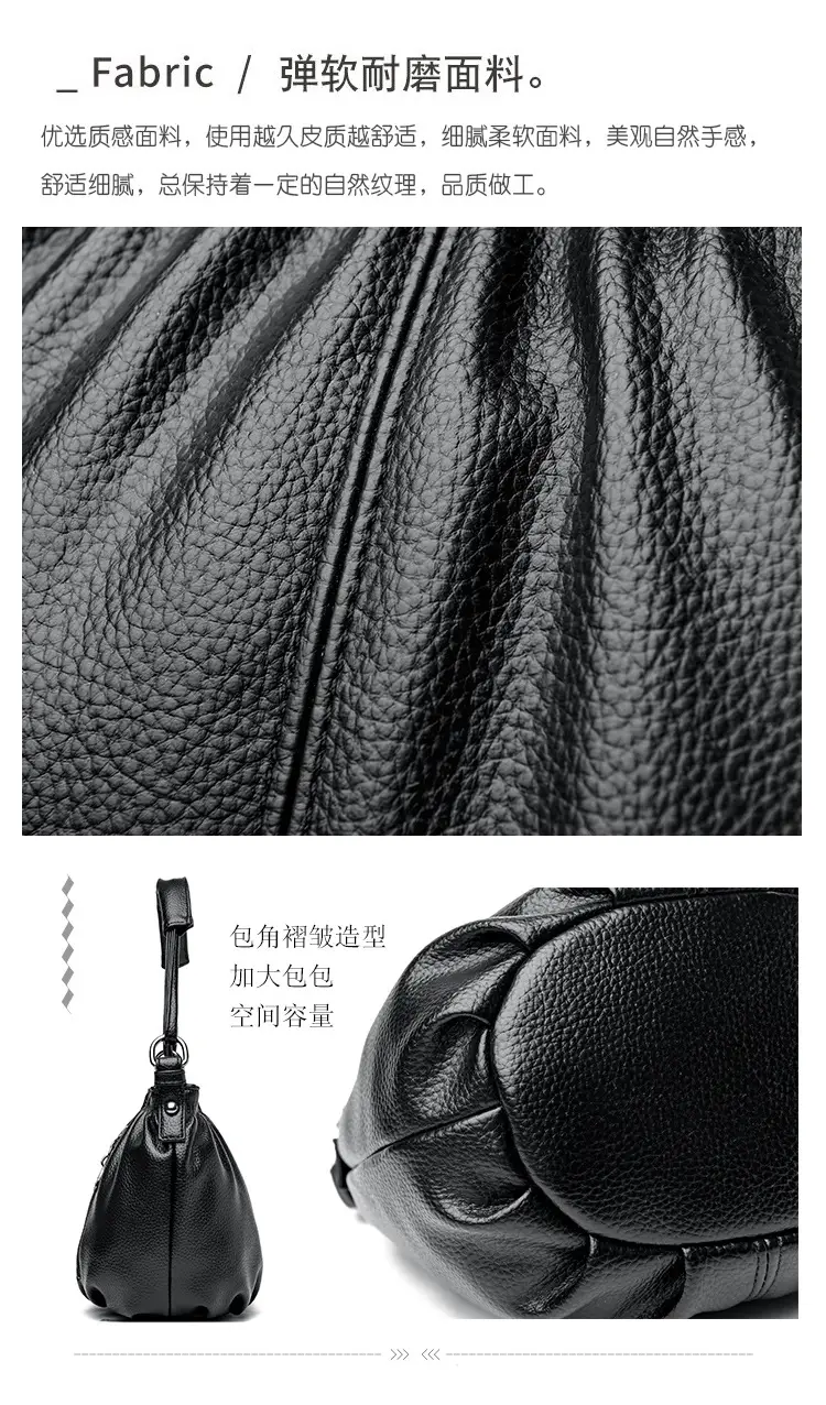 Women's Brown Leather Bucket Bag with Logo Print — feature 5