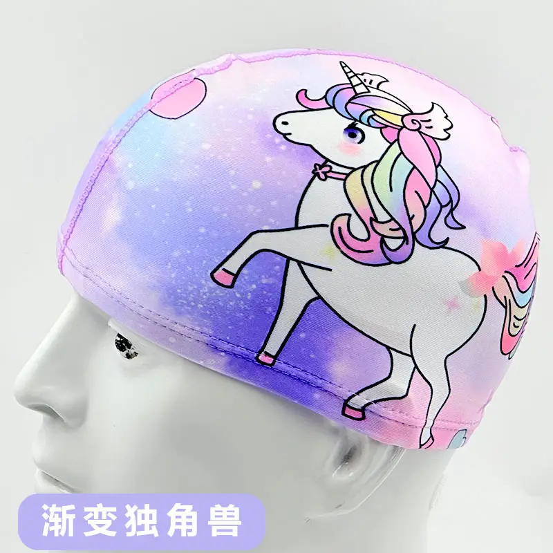 Children's Swimming Cap Cartoon Comfortable Ear Protection Girls Boys Cute Kidsren Middle and Large Kidsren Breathable Swimming Pool Swimming Cap Wholesale