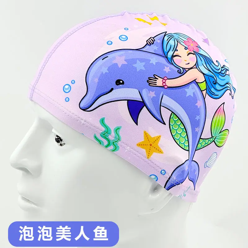 Children's Swimming Cap Cartoon Comfortable Ear Protection Girls Boys Cute Kidsren Middle and Large Kidsren Breathable Swimming Pool Swimming Cap Wholesale