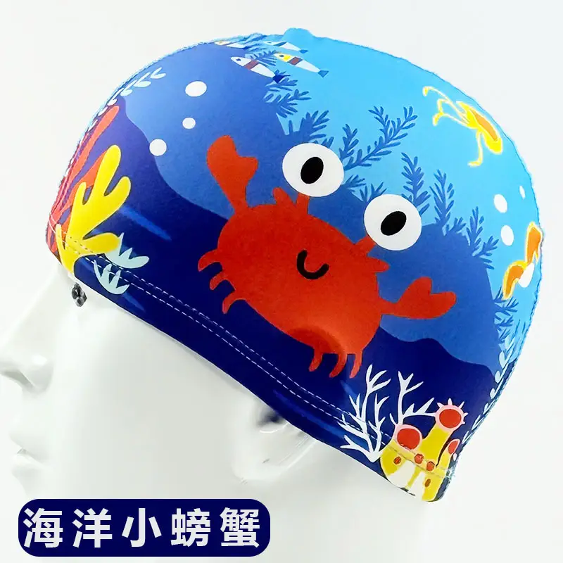 Children's Swimming Cap Cartoon Comfortable Ear Protection Girls Boys Cute Kidsren Middle and Large Kidsren Breathable Swimming Pool Swimming Cap Wholesale