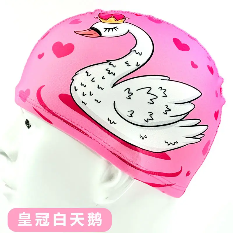 Children's Swimming Cap Cartoon Comfortable Ear Protection Girls Boys Cute Kidsren Middle and Large Kidsren Breathable Swimming Pool Swimming Cap Wholesale