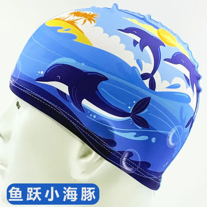 Children's Swimming Cap Cartoon Comfortable Ear Protection Girls Boys Cute Kidsren Middle and Large Kidsren Breathable Swimming Pool Swimming Cap Wholesale
