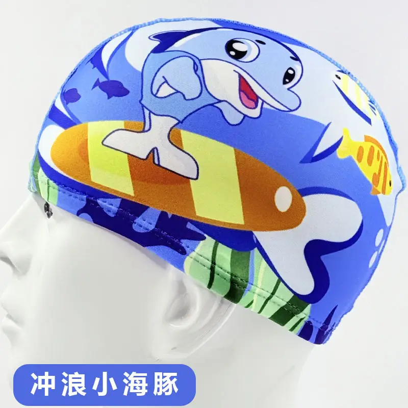 Children's Swimming Cap Cartoon Comfortable Ear Protection Girls Boys Cute Kidsren Middle and Large Kidsren Breathable Swimming Pool Swimming Cap Wholesale