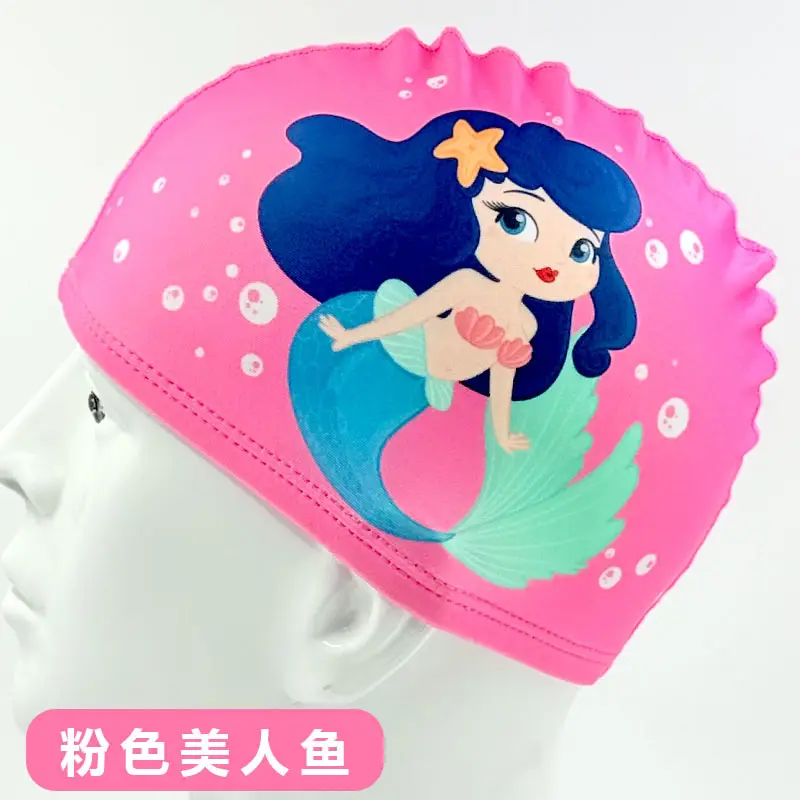 Children's Swimming Cap Cartoon Comfortable Ear Protection Girls Boys Cute Kidsren Middle and Large Kidsren Breathable Swimming Pool Swimming Cap Wholesale