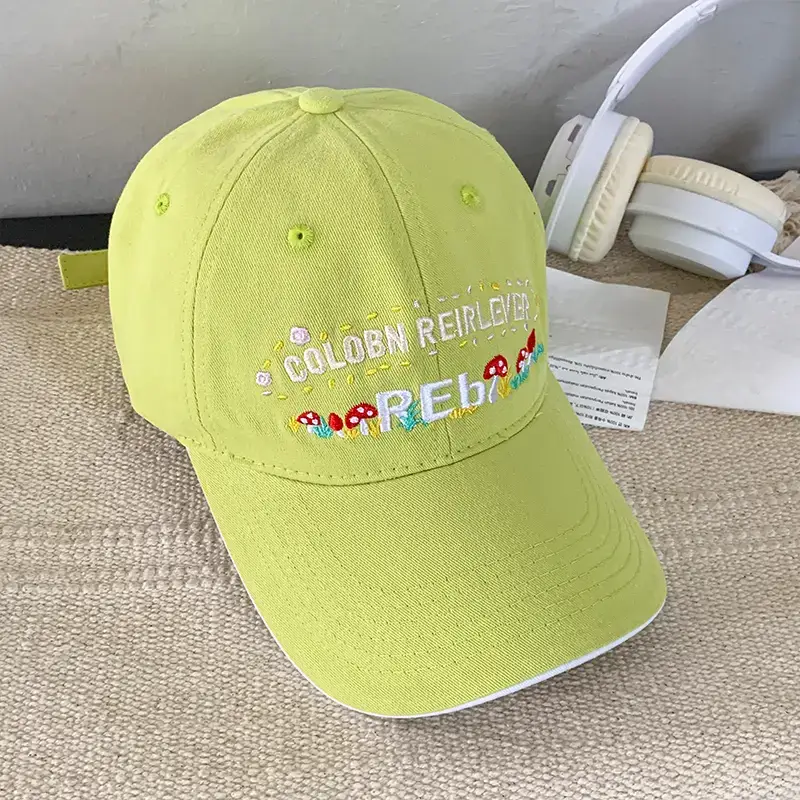 Korean Style Embroidered Baseball Cap for Women