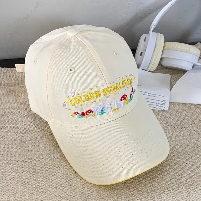 Korean Style Embroidered Baseball Cap for Women