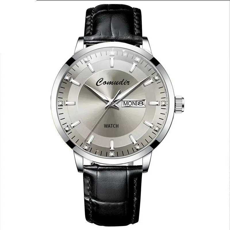 Fully Automatic Imitation Mechanical Watch, Business Men's Watch, Hollow Design, Waterproof, Luminous, Dual Calendar, High-Value Watch