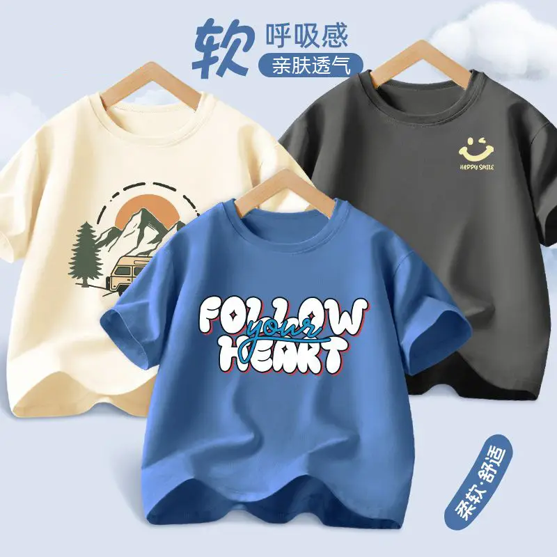 Kids Braavy T-Shirts Orange White Medium Large - Image 4